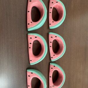 Ceramic watermelon napkin rings